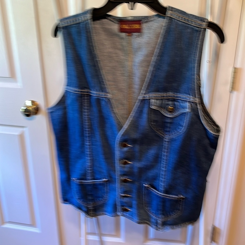 Men Country Jeans Vest Size XL With Pockets